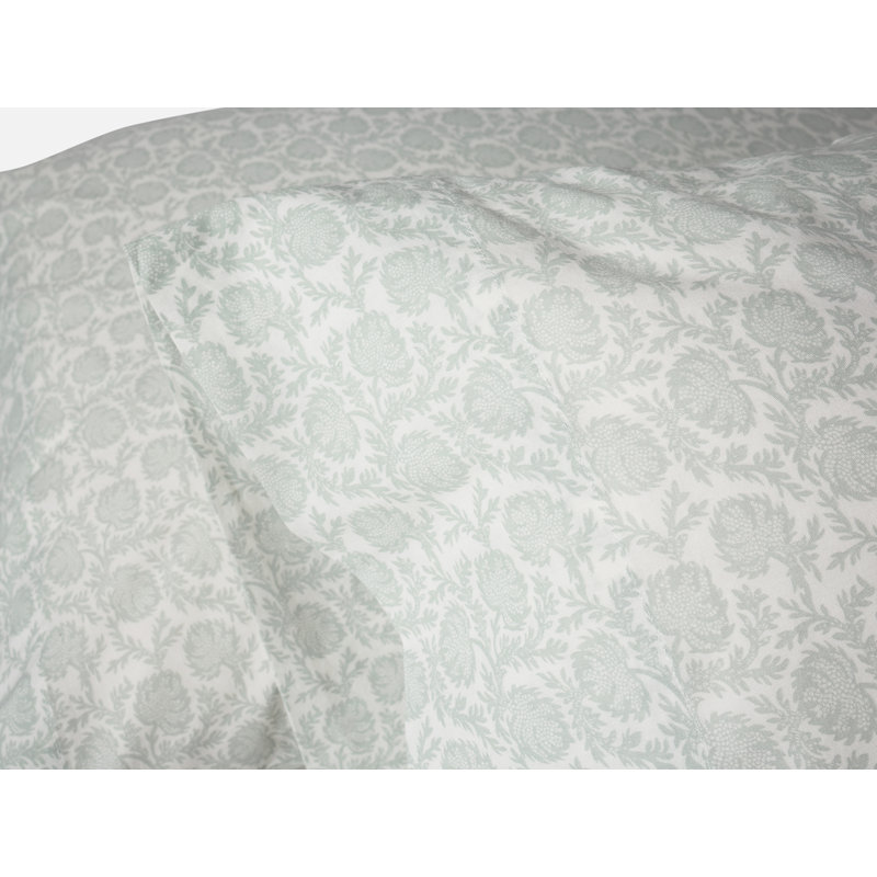 Organic Print Percale Pillowcase Set, Dew Robles, King