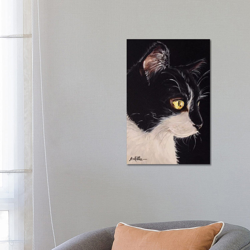 « Tuxedo Cat » par hippie Hound studios-impression, Toile tendue, Pas de tapis, H 26 po x l 18 po x 1,5 po