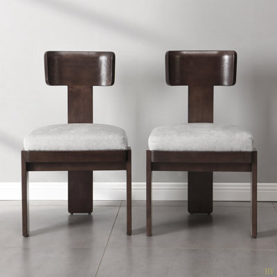 Upholstered Dining Chairs Set Of 2, Fabric Side Chairs With Seating Solid Rubber Wood Legs, 330 LBS Weight Capacity