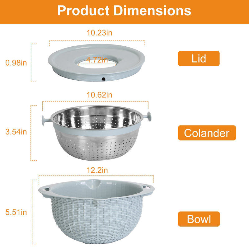 Stainless Steel Mixing Bowl, Blue