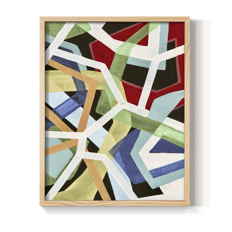 «Magnetic Color I», reproduction encadrée - bois massif, Naturel, H 21 po x l 9 po
