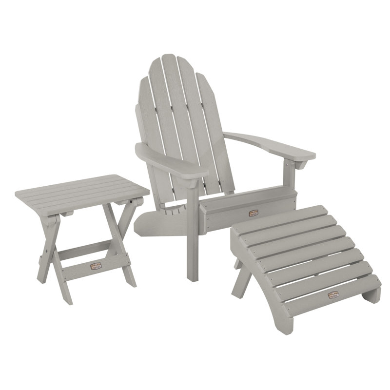 Essential Adirondack Chair With Essential Folding Ottoman And Folding Side Table