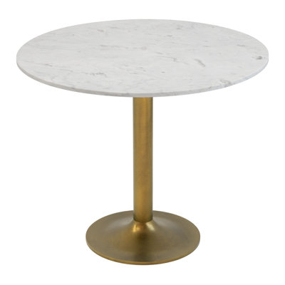 Table de salle à manger blanche et dorée