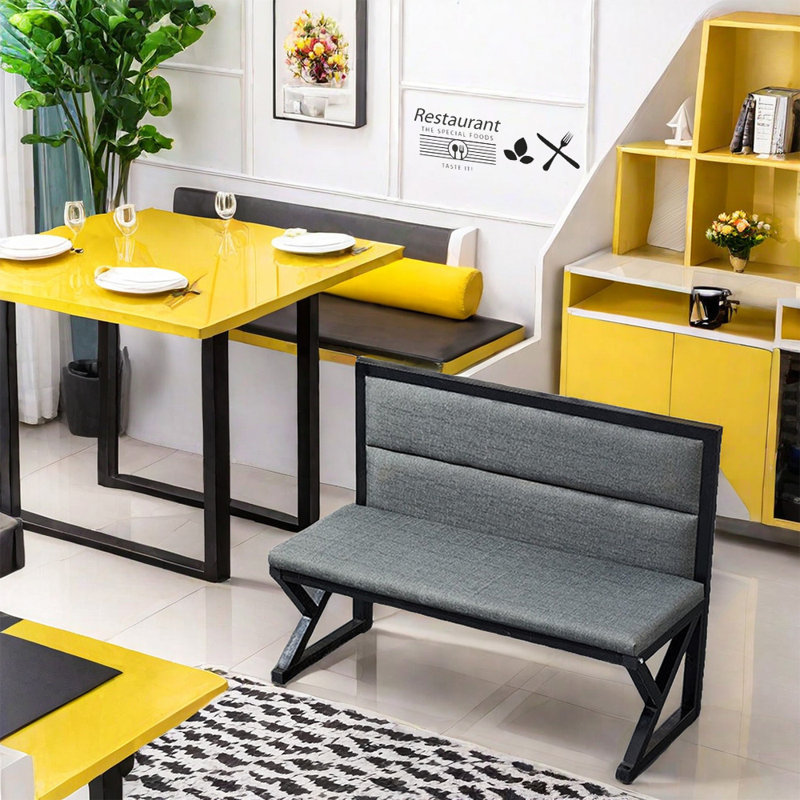 Banc de restaurant Hot Cafe, Gris