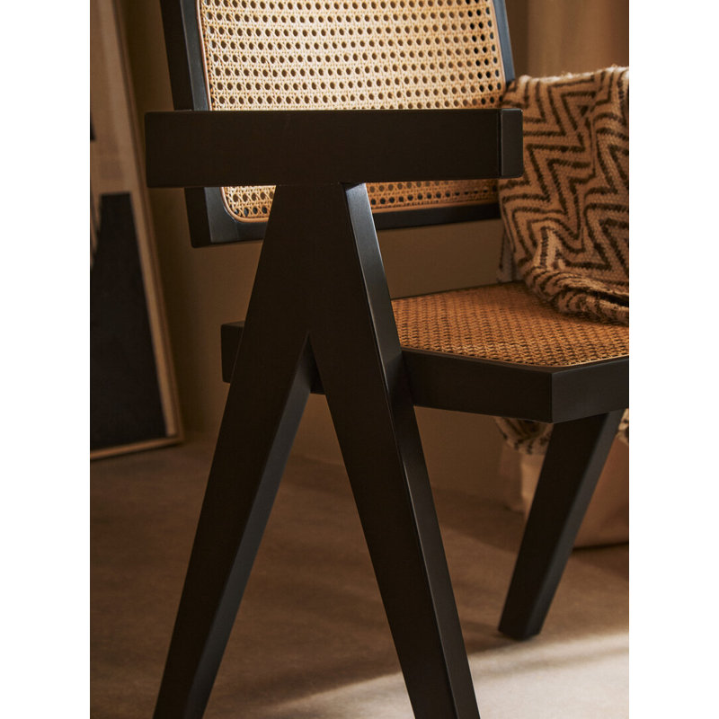Side Chair in Black, Natural