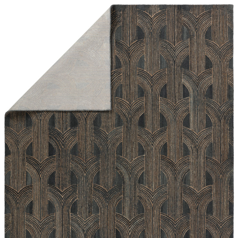 Verde Home By Jaipur Living Manhattan PVH14 Handmade Geometric Gray and Taupe Area Rug (5'x8'), Rectangle 8' x 10'