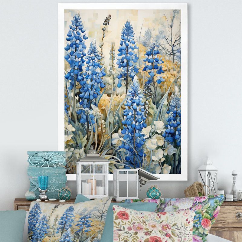 "Blue Bonnets Meadow Simplicity I", reproduction d'art sur toile, Blanc, H 40 po x l 30 po x P 1,5 po