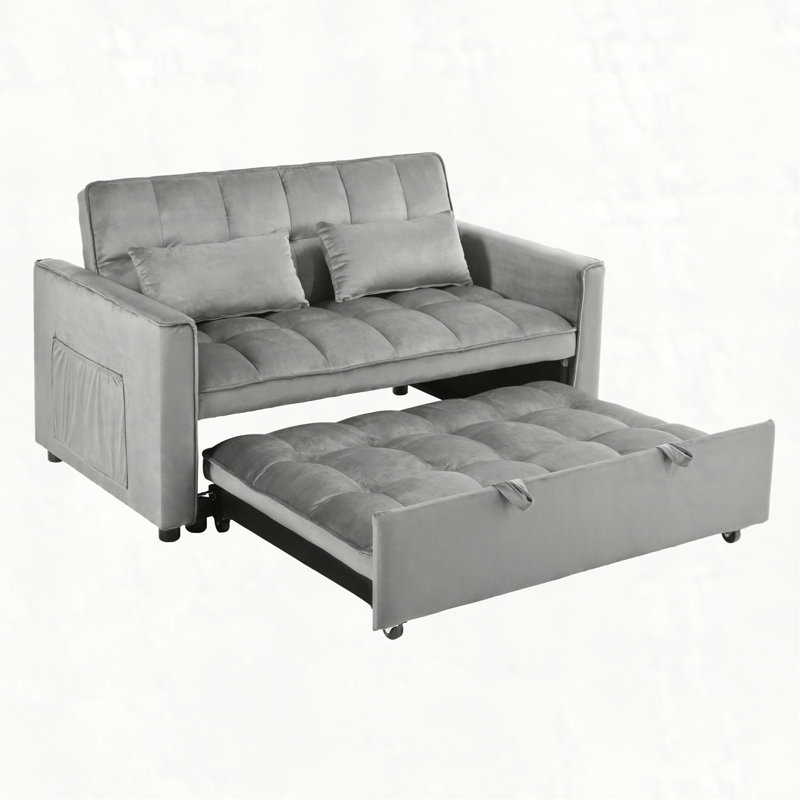 Convertible Sofa Bed,3-in-1 Pull Out Couch Bed with Reclining Backrest and Pillows,Sofa Bed Chair Full Convertible Sleeper Loveseat for Living Room, Home or Office