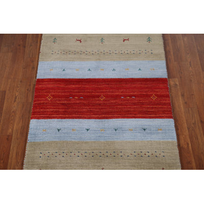 Tapis rayé en laine Gabbeh 3x5