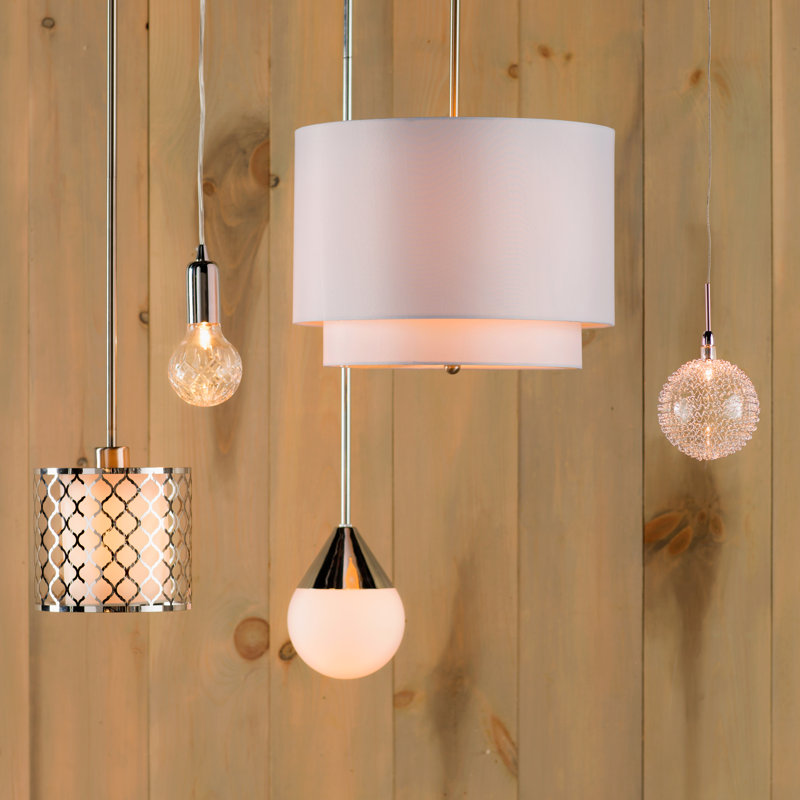 Luminaire suspendu cylindrique à 3 lumières Bergerson, Ivoire