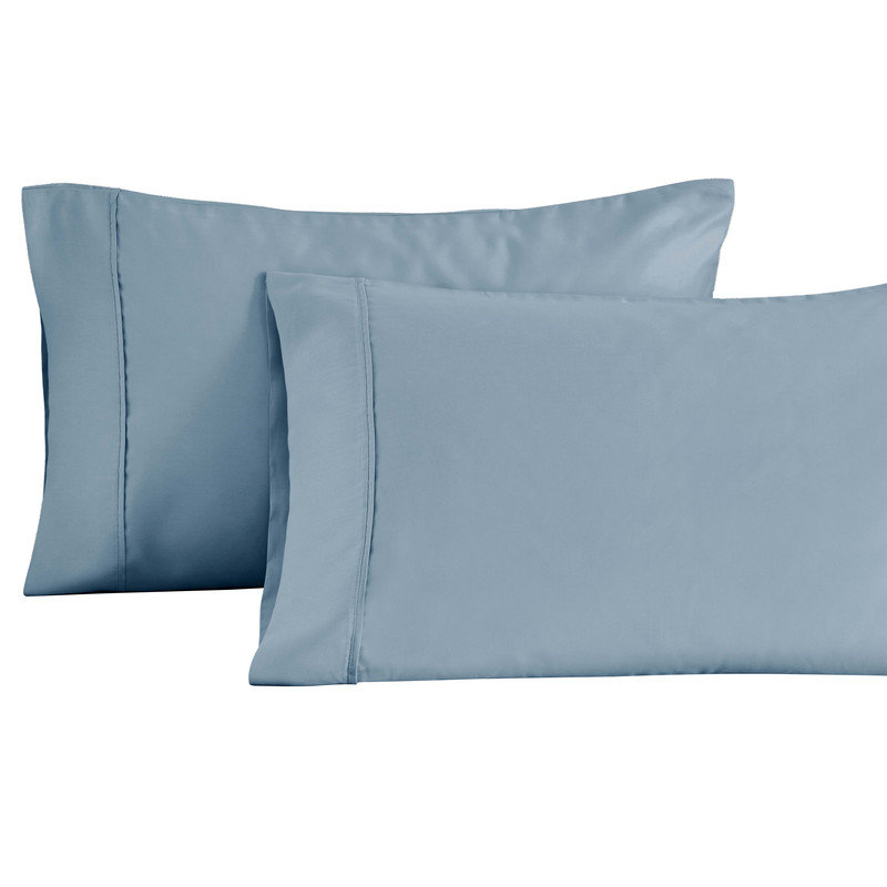 Size Pillowcases, Soft Cotton Blend, 2-Pack, 1400 Thread Count, King Pillowcase, Blue