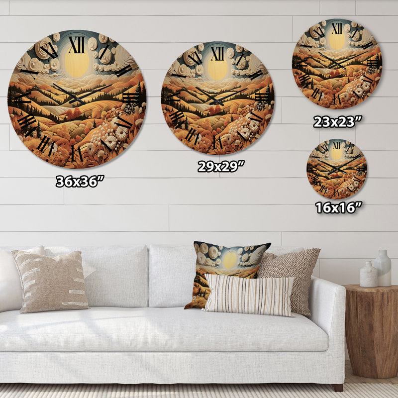 Horloge murale en bois massif Venette, Grand