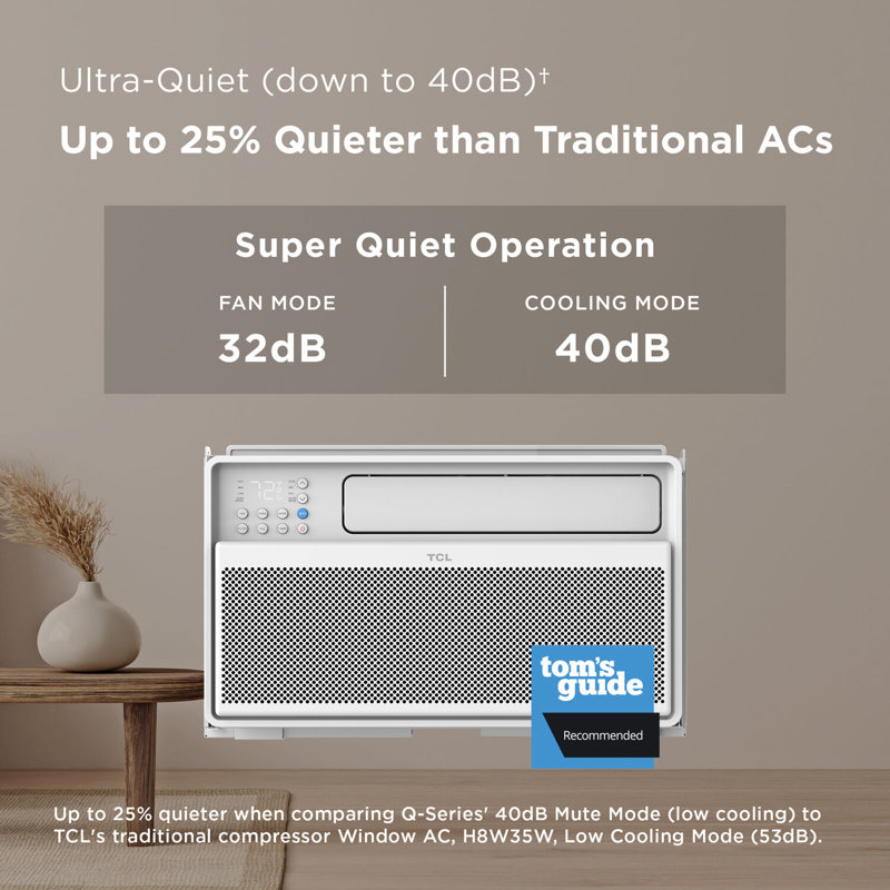 TCL 8000 BTU White Smart Window Air Conditioner with Remote