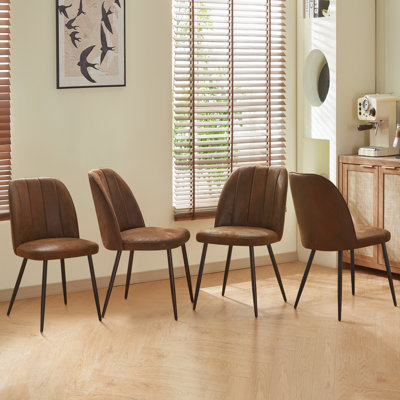 Barez Velvet/Suede Upholstered Armless Dining Chair with Adjustable Feet