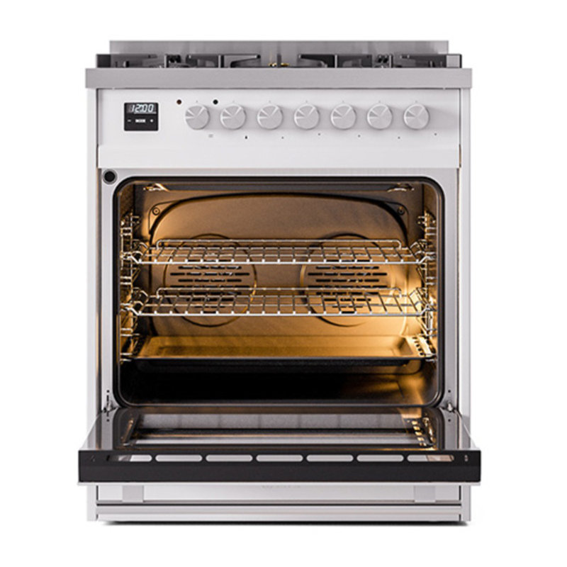 Cuisinière à double carburant 30 po ILVE Professional Plus II, Gaz naturel, RAL classique / acier inoxydable