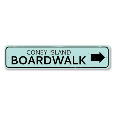 Boardwalk Location Arrow Custom Aluminum Sign