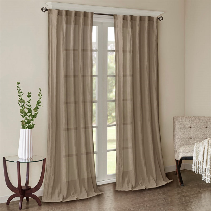 Paire de panneaux de rideau uni (2 pièces), Taupe, L 42 po x L 95 po