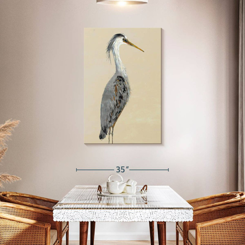 Brampt Heron On Tan I, 45" H x 30" W