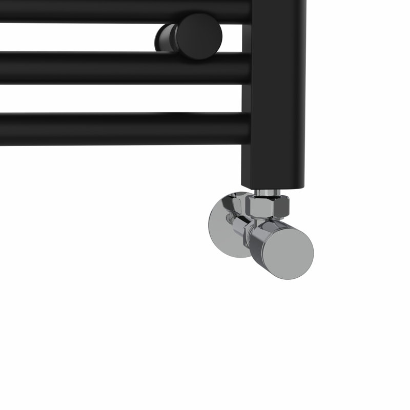 Wiest Straight Heated Towel Rail Radiator Bathroom Ladder Warmer, 120cm H x 50cm W x 3cm D, Black