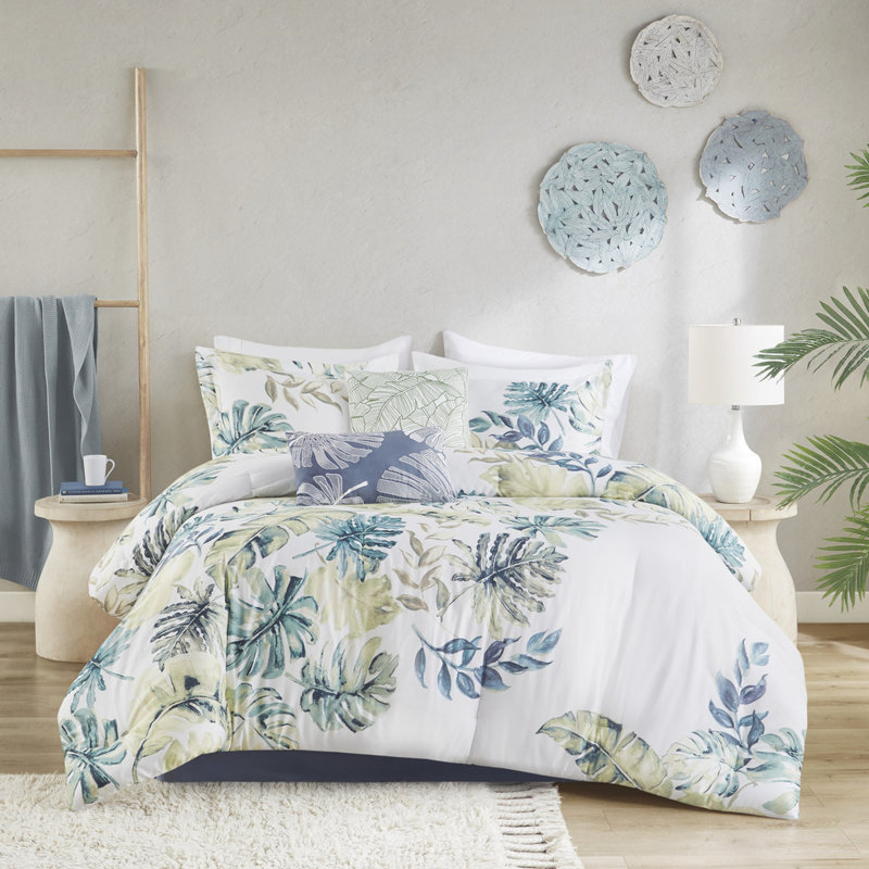 Édredon 100% coton pour très grand lit - imprimé tropical et multi avec sensation douillette