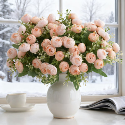 3PCS simulation flower, small tea bud simulation flower, home wedding party desktop decoration
