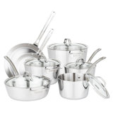 Viking Contemporary 3-Ply 12 Piece Cookware Set with Glass Lids