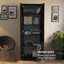  Wardrobe Storage Cabinet Armoire Closet with 2 Doors and 4 Utility Shelves 23 Inch Wooden Organization Unit for Bedroom - Black-1433237266