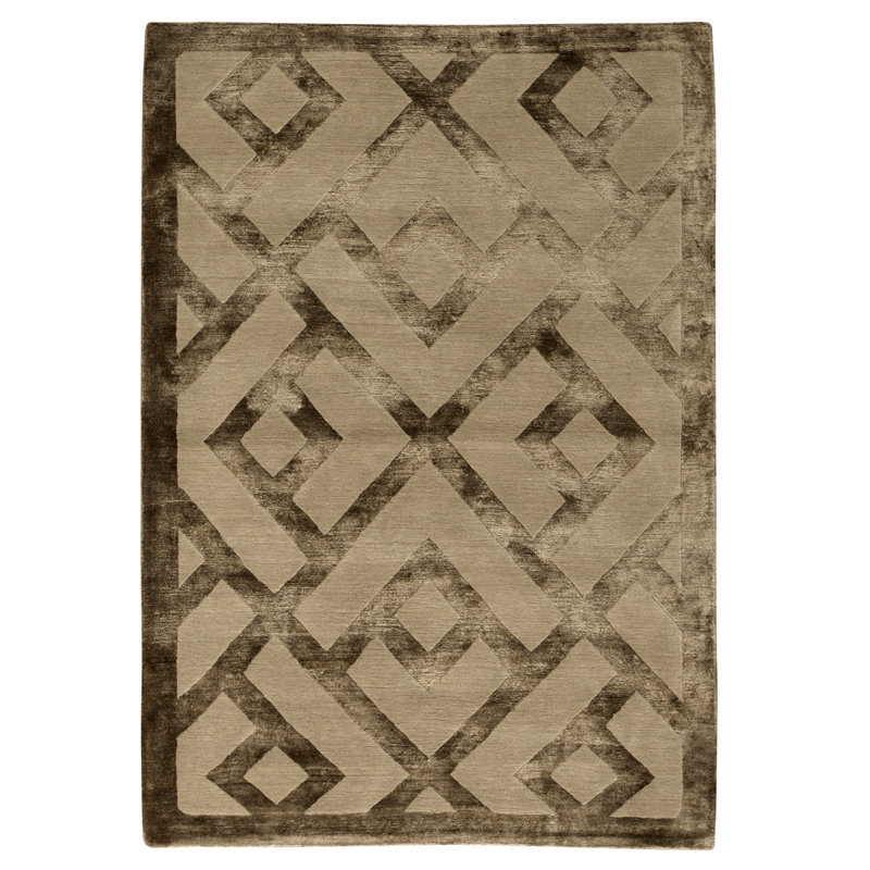 Tapis champagne noué à la main de haute qualité