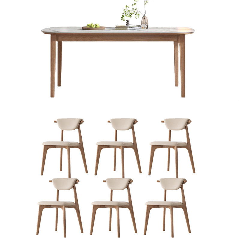 Ensemble de table de salle à manger simple en pierre frittée, H 29,53 po x L 62,99 po x l 31,5 po