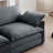 Oversized Modular Cushioned Sofa With Conversible Ottoman