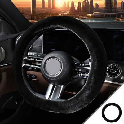 steering wheel cover 38cm Winter Plush Car Steering Wheel Cover Fitting For Cars Fitting 15 Inches