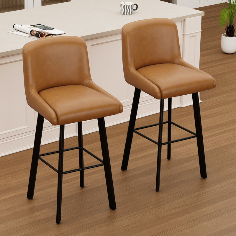 Tabouret de bar pivotant à hauteur de comptoir 30 po pour îlot de cuisine, 2, Brun whisky