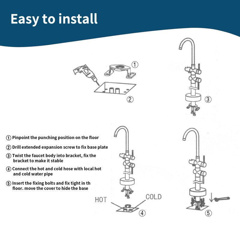 Double Handle Floor Mounted Freestanding Tub Filler Faucet with Handshower, Chrome