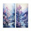 Frosty Blue River Landscape - ensemble de 2 décorations murales paysage-311697113-311697119
