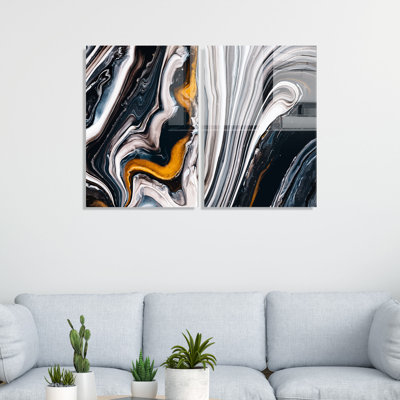 2 Piece No Frame Print Set on Glass