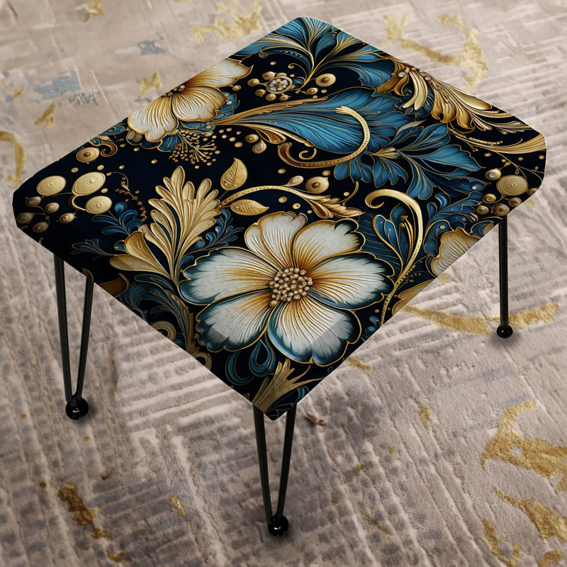 Gilded Splendor Paisley Pattern - Paisley Rectangle Ottoman