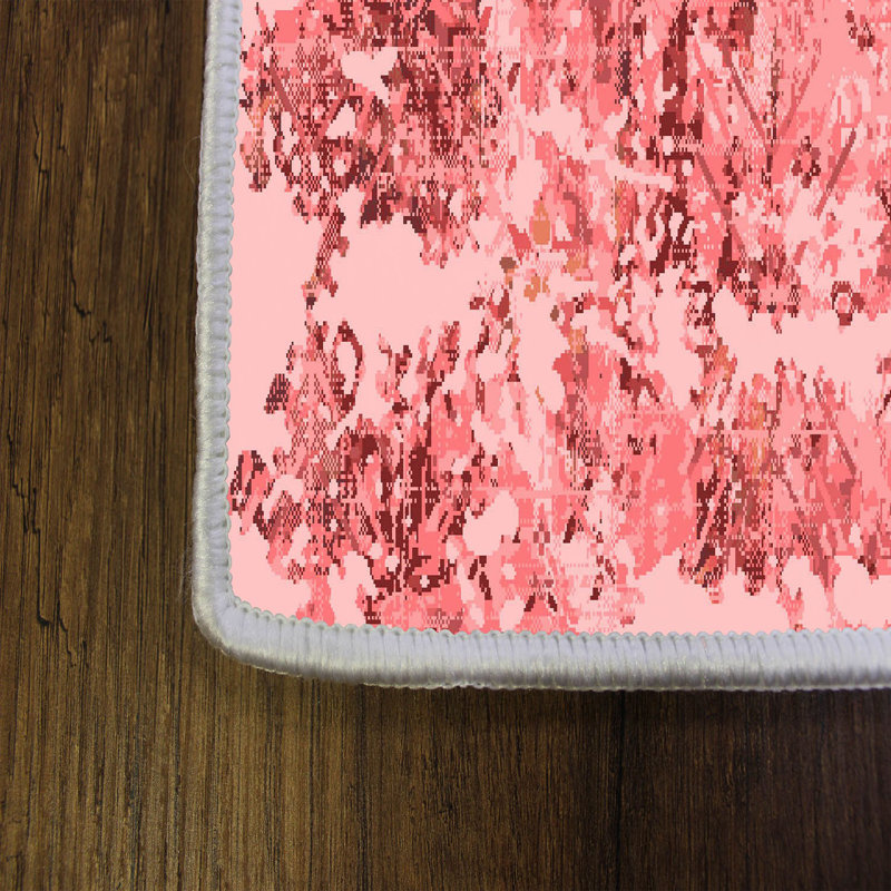 Dunlap Abstract Machine Made Polyester Area Rug in Pink, Rectangle 5'3" x 7'7"