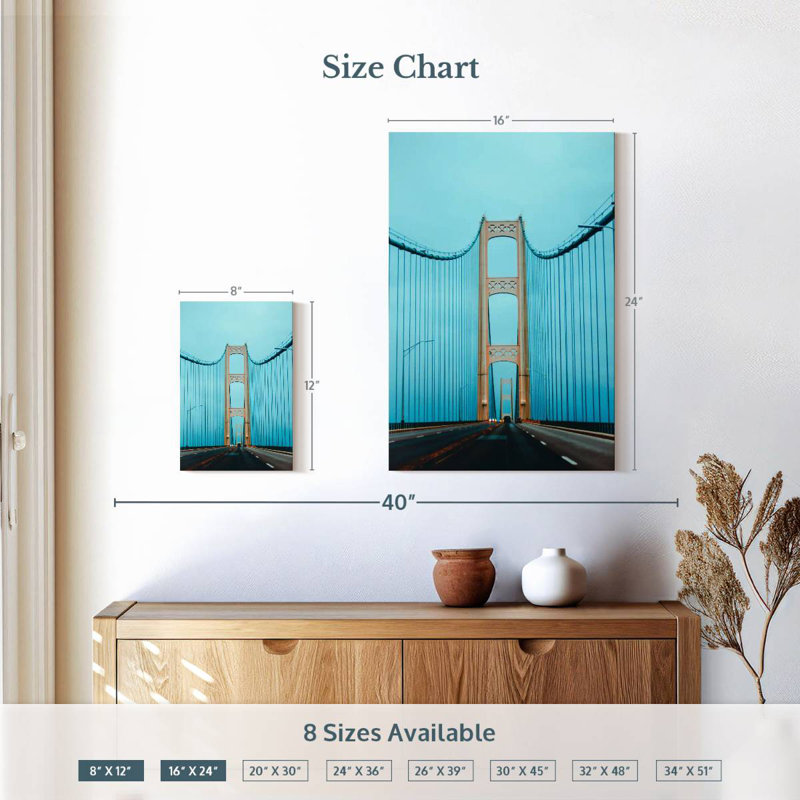Lilin Blue Mackinac Bridge, H 12 po x l 8 po