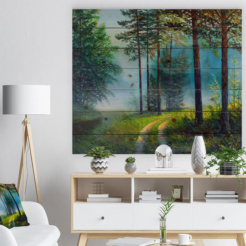 « paysages color forest forest », impression, H 15 po x l 20 po x P 1 po, Bois