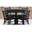 Jinnie 36'' Round Laminate Table Set with X-Base and 4 Ladder Back Metal Chairs-24678200-94654438