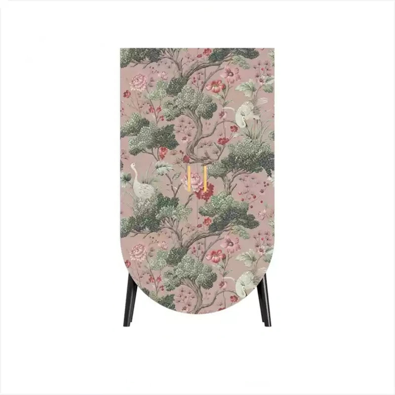 Armoire de rangement moderne à deux portes, Noir / Rose