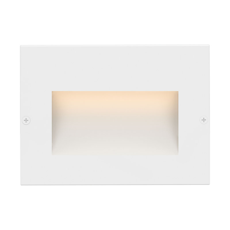 Taper Horizontal Low Voltage Hardwire LED Deck Light, 3.25" H x 4.5" W x 1" D, Satin White