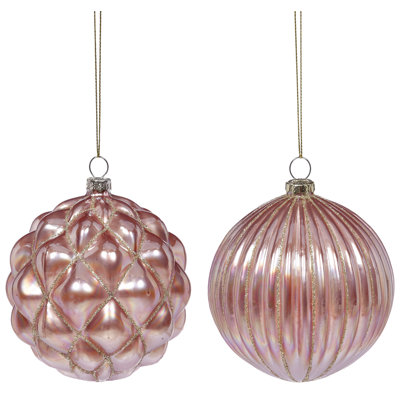 Relief Ball Ornament - 4 Inches Set Of 6