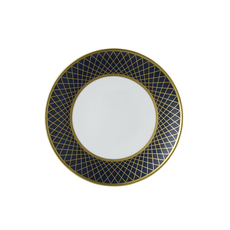 Handmade Bone China Salad/Dessert Plate, Navy Blue
