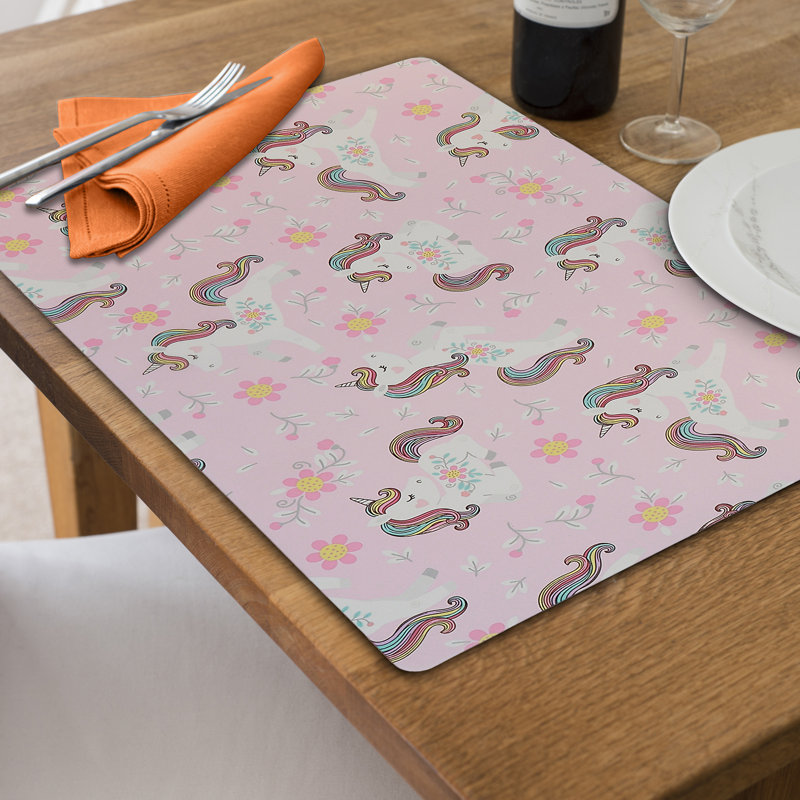 Napperon en plastique avec motif floral - ensemble de 12