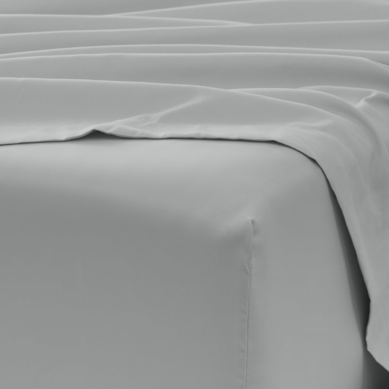 Solid Microfiber Ultra Soft Sheet Set, Light Gray, King Sheet Set with 2 Pillowcases