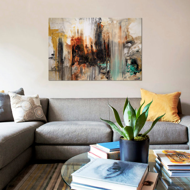 «Swiger Abstract», reproduction sur toile, H 12 po x l 18 po x P 1,5 po, Pas de tapis, Toile tendue