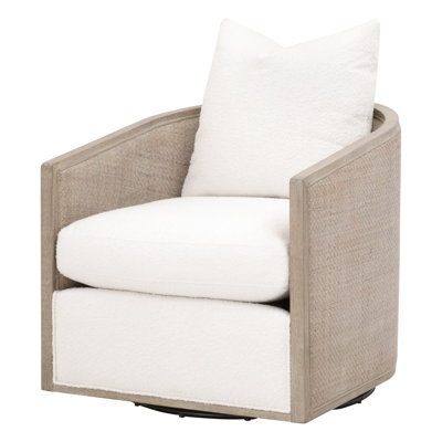 Fauteuil demi-tonneau pivotant rembourré Noda Marva