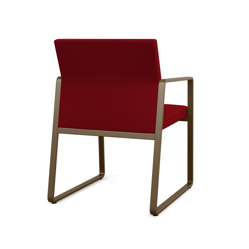 Chaise d'invité Gansett, Bronze, Vinyle Patriot Plus Bordeaux