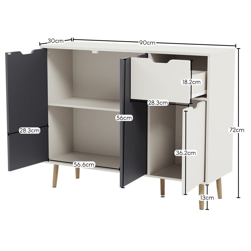 Dubberly Accent Cabinet, Grey/White